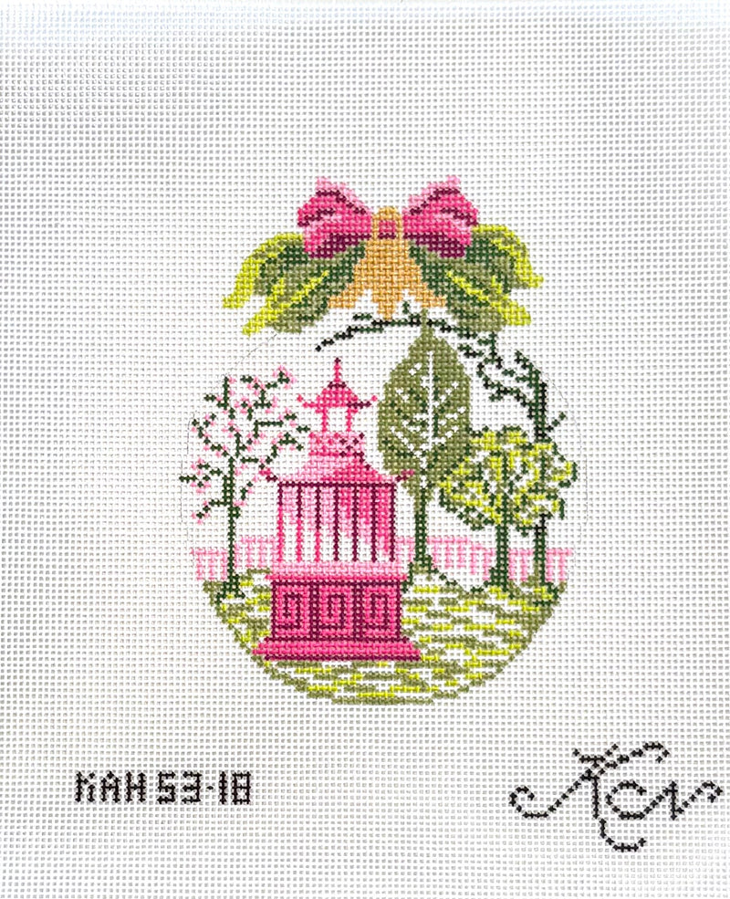 Pink Buds over Garden Folly