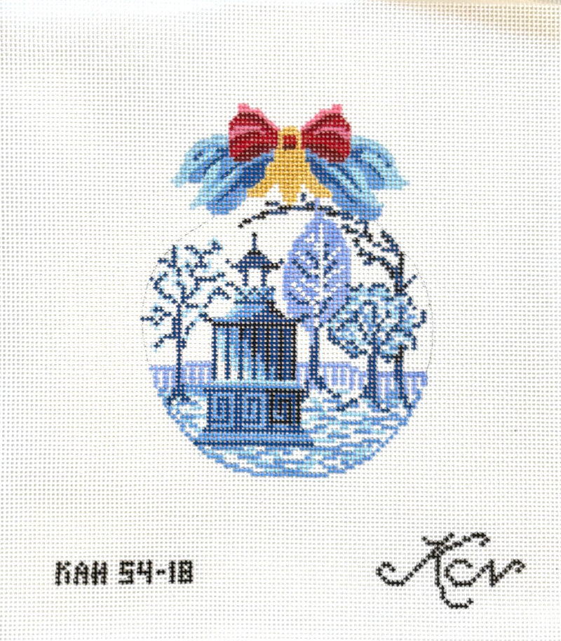 Ice Blue Buds over Garden Folly