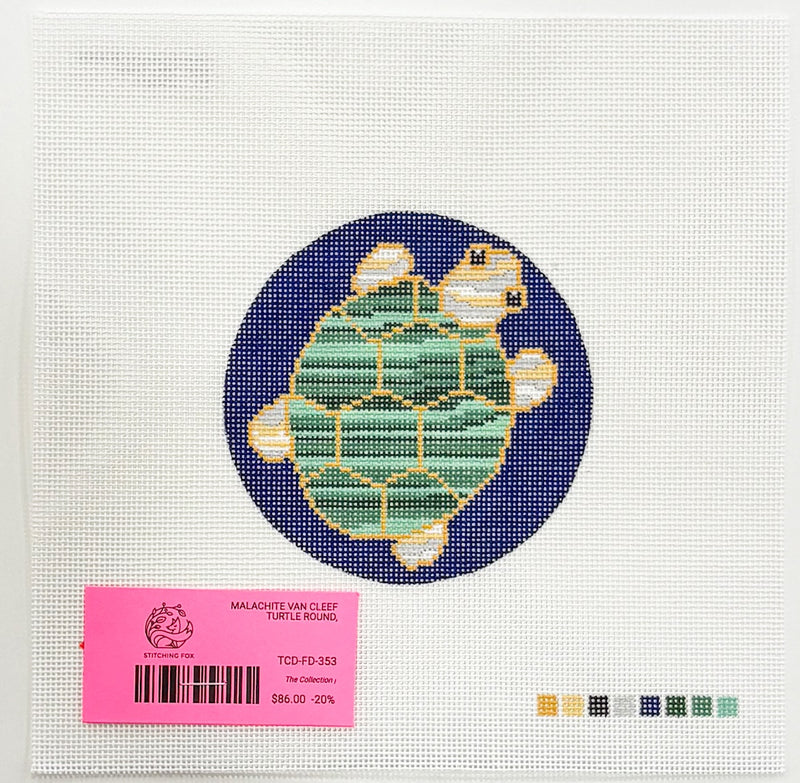 Malachite Van Cleef Turtle round