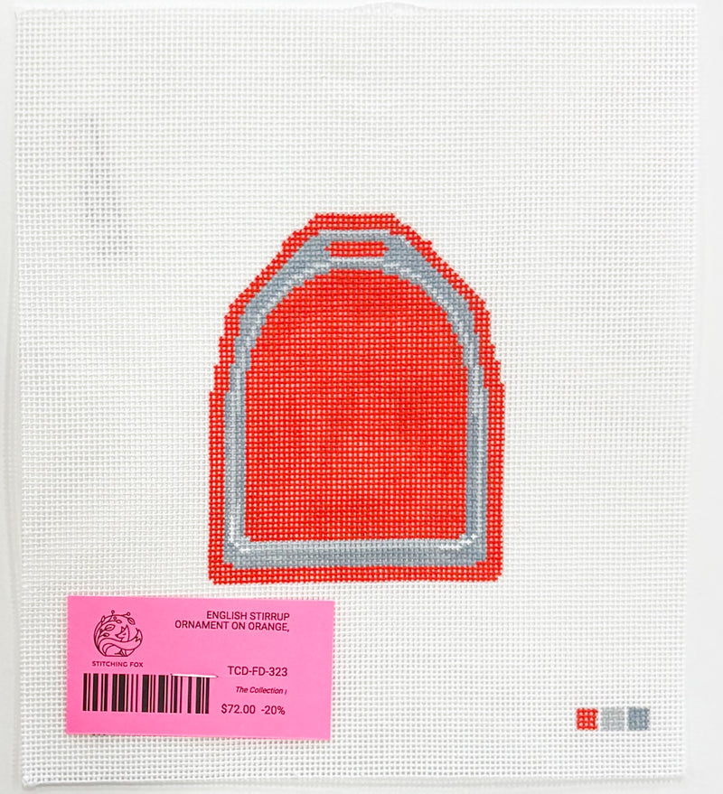 English Stirrup Ornament on Orange