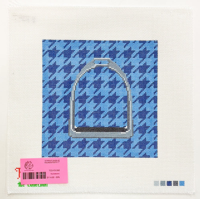 Stirrup on Blue Houndstooth