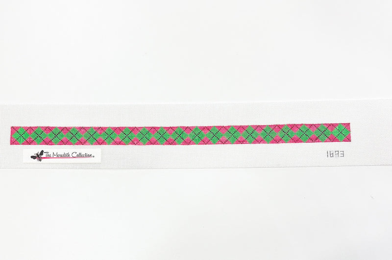 Argyle - Lime Green/Hot Pink and Light Pink Background