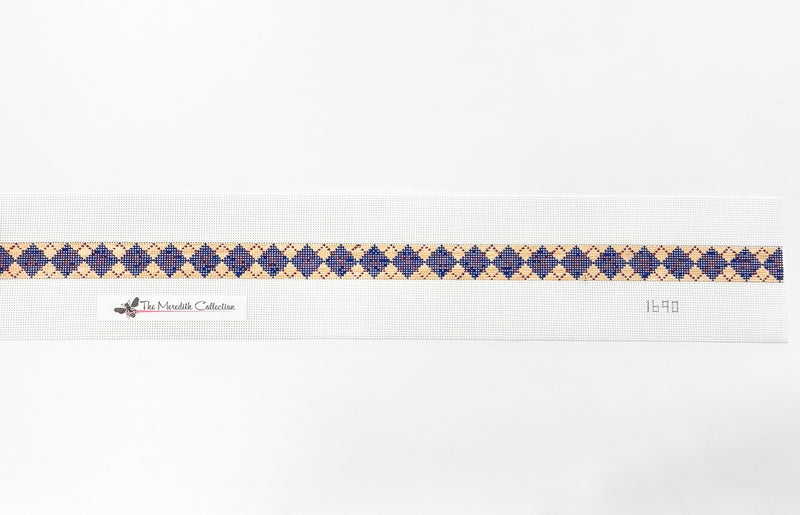 Argyle - Blue/Red/Khaki Background