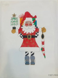 Feather Tree Santa RED