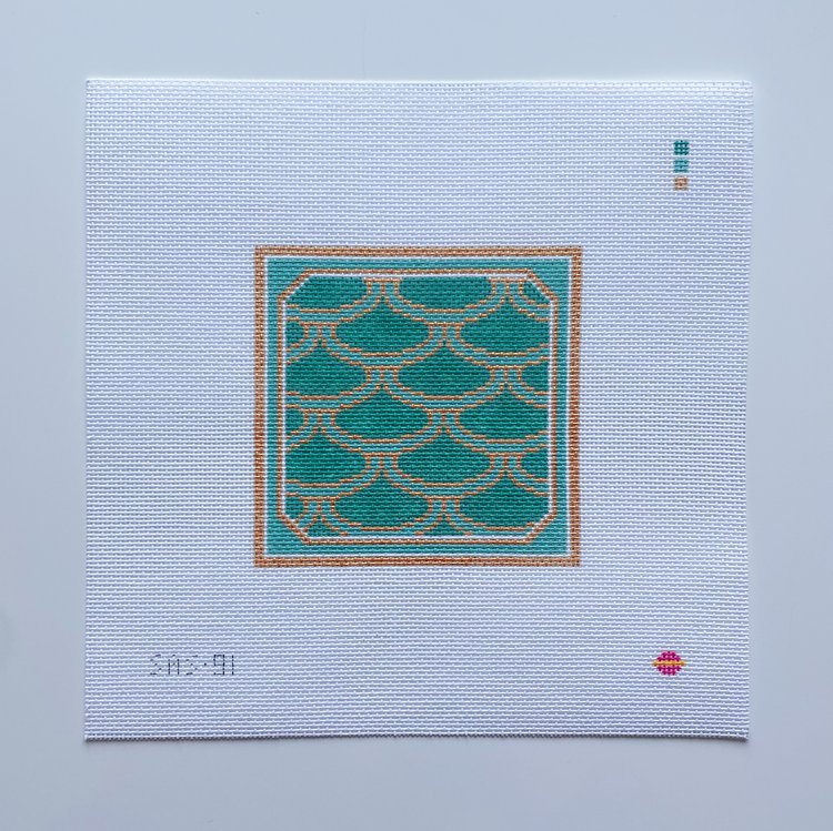 Mermaid Blue Art Deco Coaster