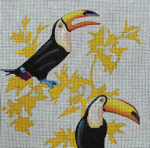Toucans On Blue