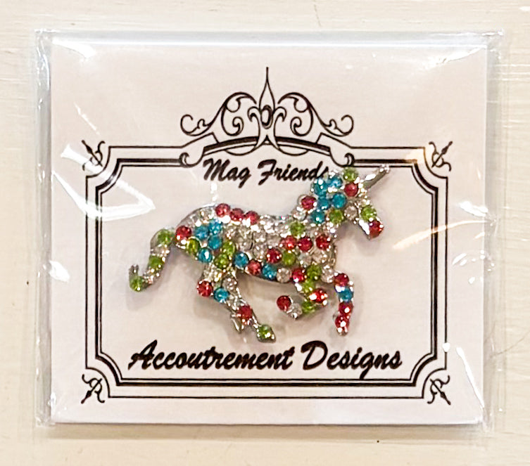 Unicorn with Rainbow Rhinestones Needleminder