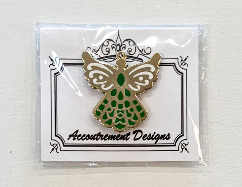 Angel - Silver, Green, and White Needleminder