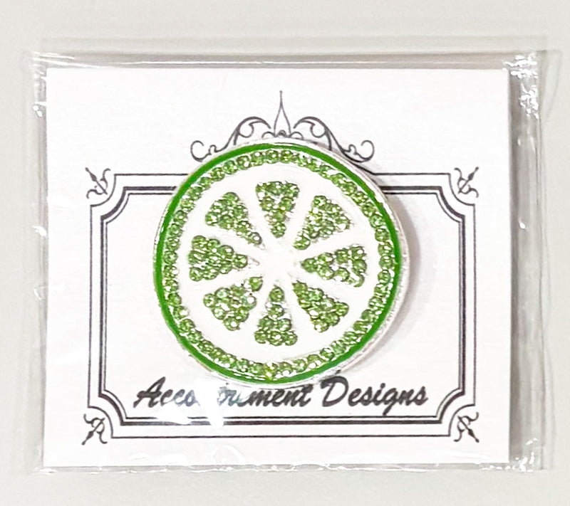 Lime Slice - Rhinestone Needleminder