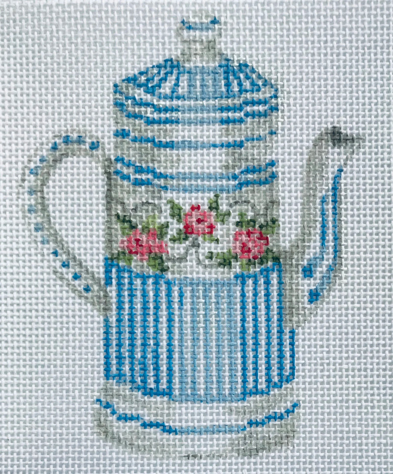 Tea Kettles: White & Blue Kettle