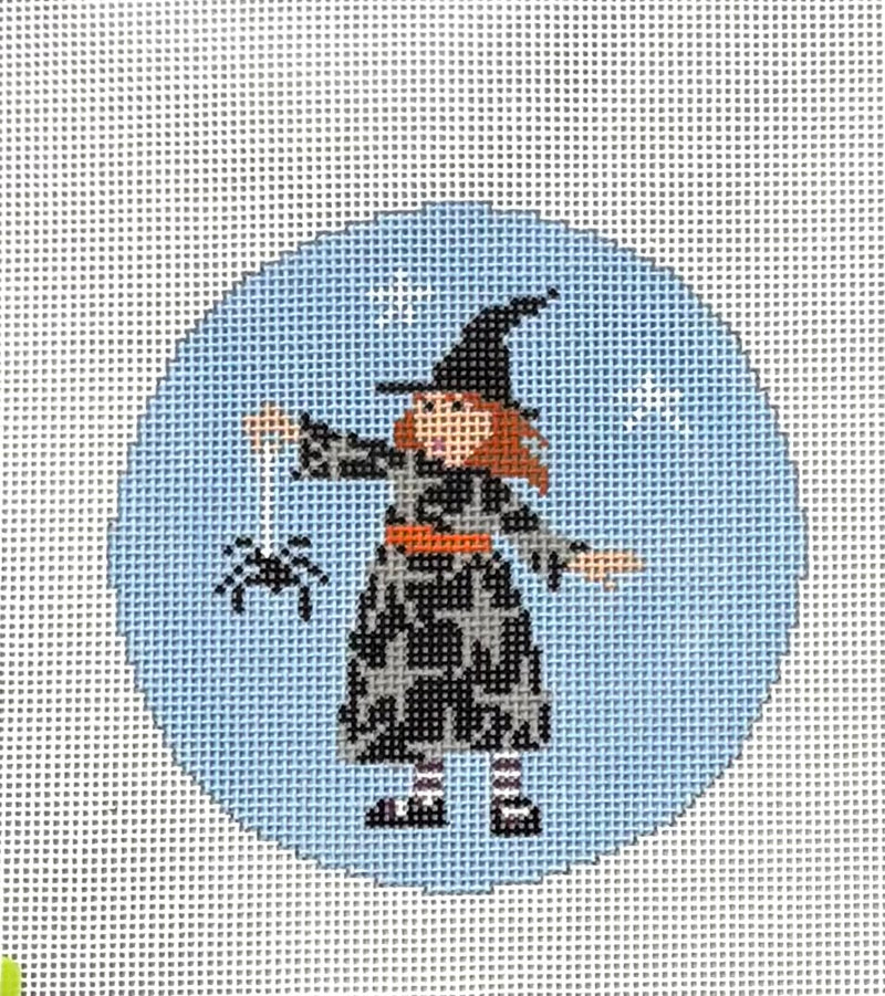 Halloween Round · Witch with Spider