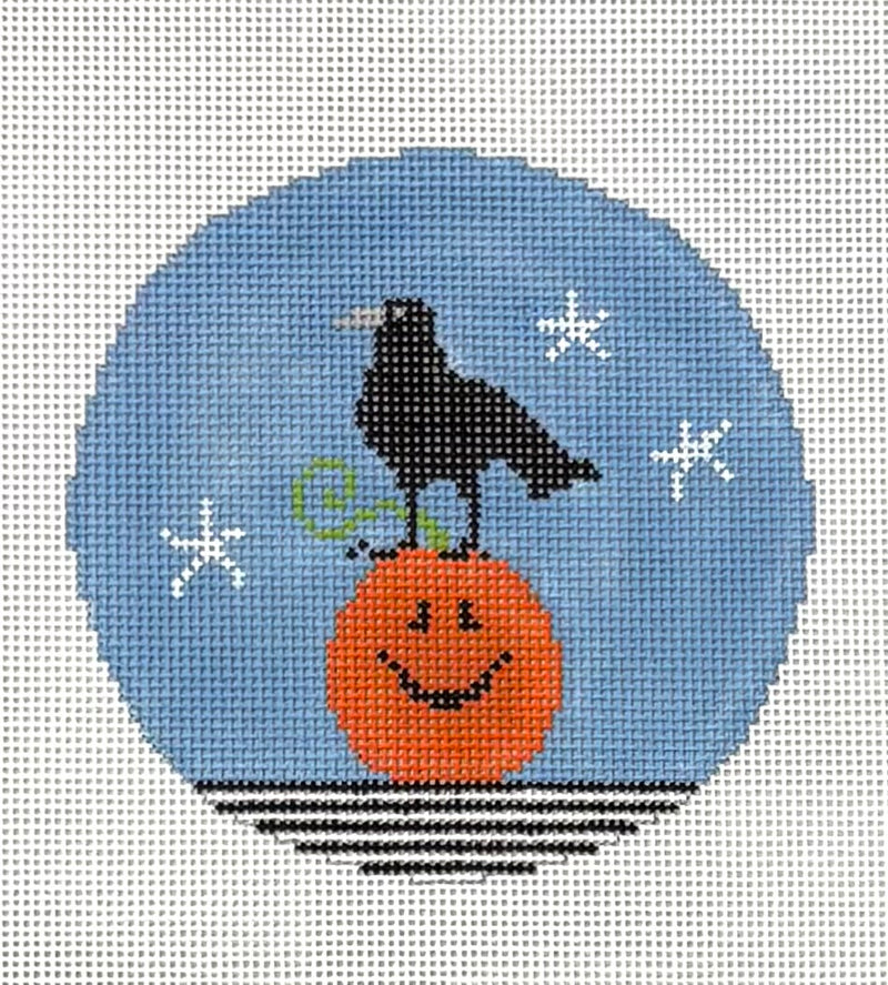 Halloween Round · Crow on Pumpkin