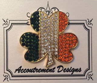 Irish Flag Shamrock - Rhinestone Needleminder