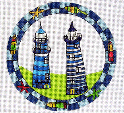 Round Blue Lighthouses