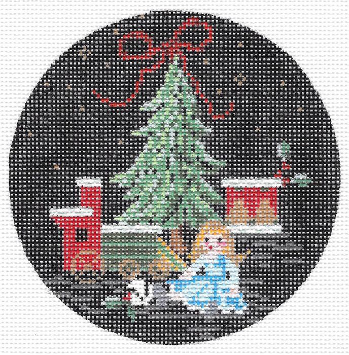 Antique Toys & Train - Black Round