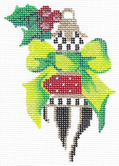 Crimson Top with Holly & Lime Bow