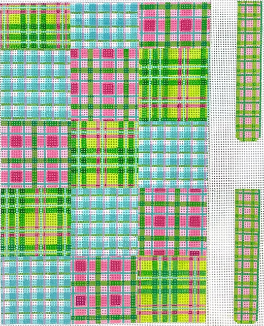 Madras Patchwork Clutch - Pinks, Greens, & Turquoise
