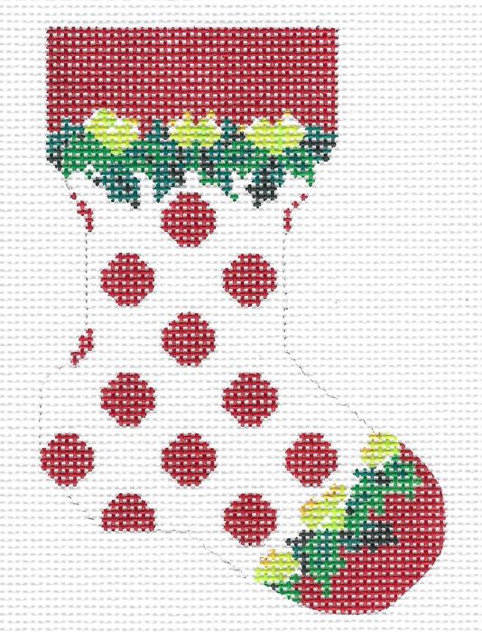 Micro Sock: Red & White Polka Dot