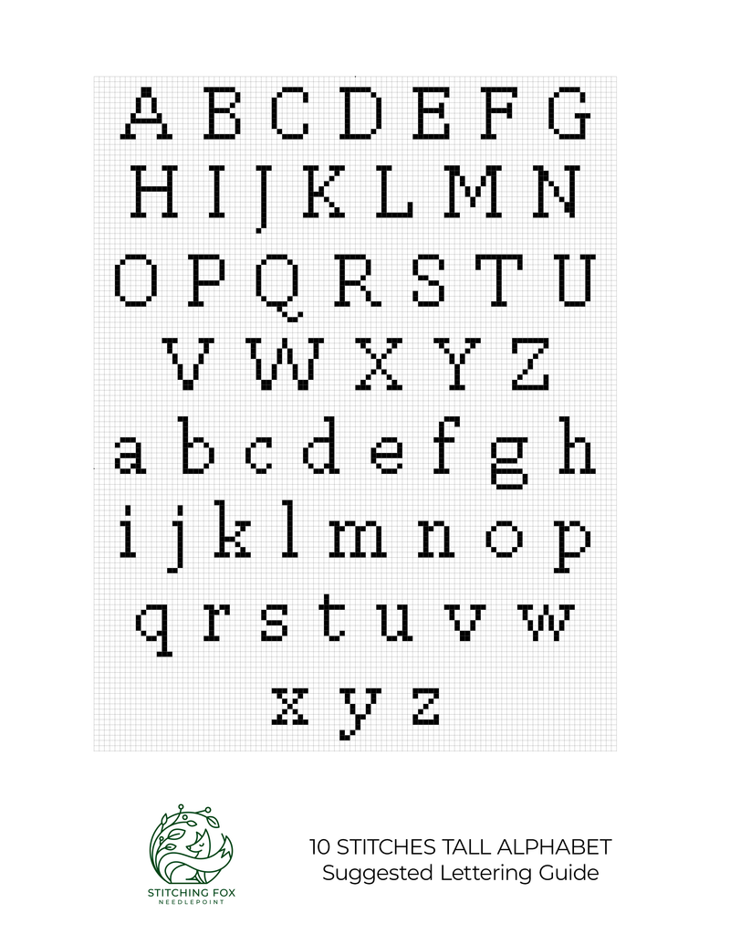 Lettering Guide · 10 Stitches Tall