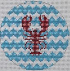Lobster on Chevron Mini Round