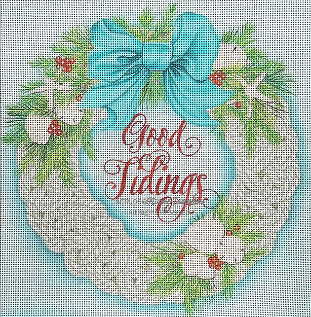 Pillow: Coastal Tidings Wreath