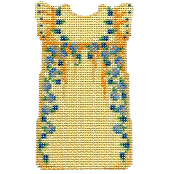 Yellow/Blue Embroidered Mini Shift