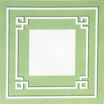 Green Greek Key Pillow