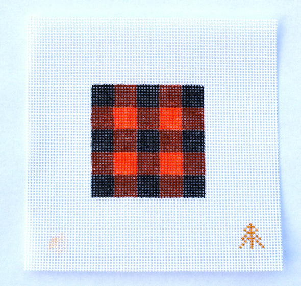 Coozie Insert - Buffalo Check - Orange & Black