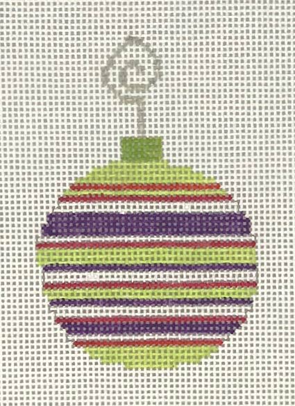 Purple & Green Stripe Bauble