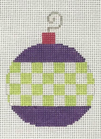 Purple w/Green Checks Bauble