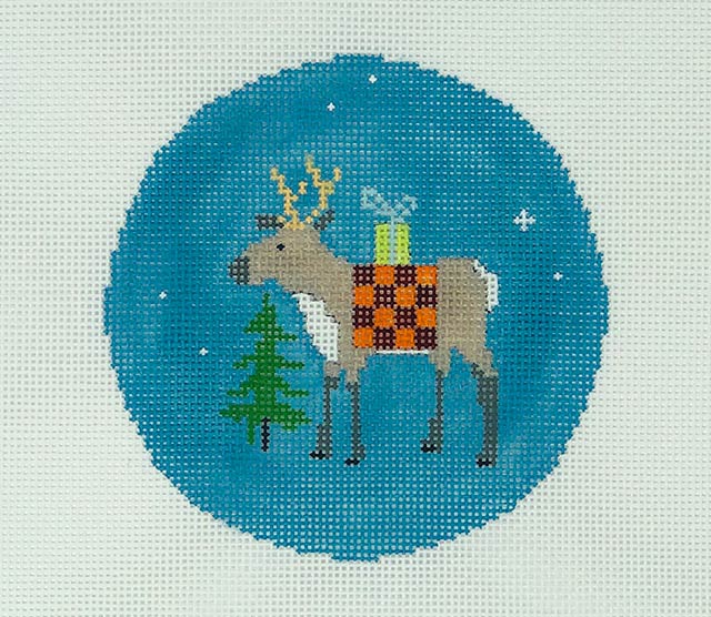 Reindeer with Checkered Blanket