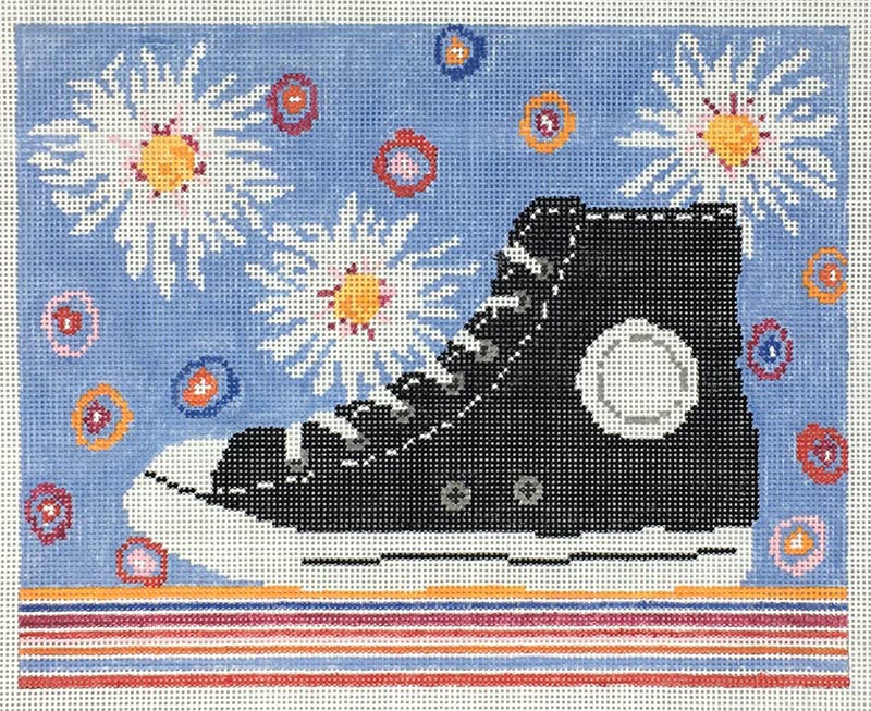 Sneaker with White Blooms