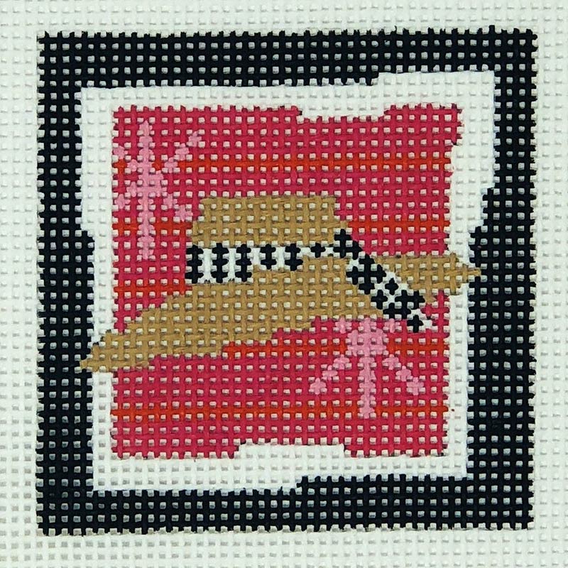 Straw Hat Pink Stars