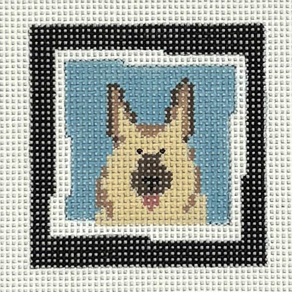 Dog with Blue Background