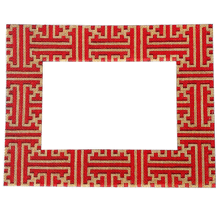 Red & Gold Fretwork Frame