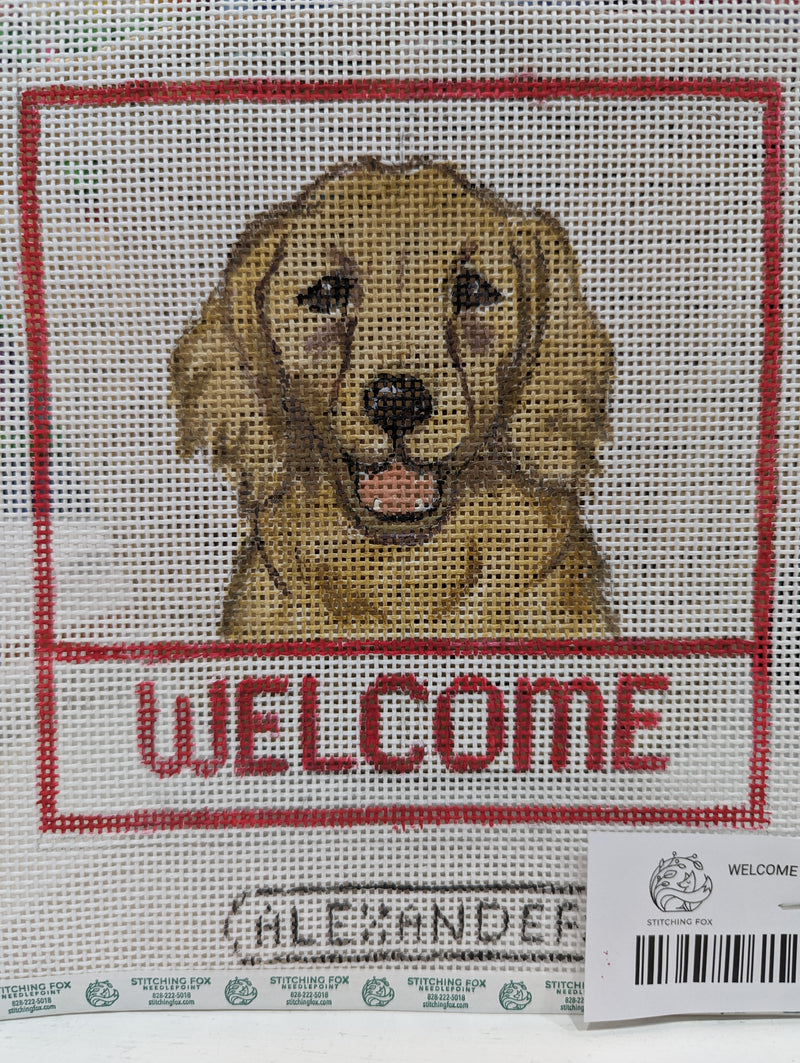 Welcome Sign - Golden Retriever