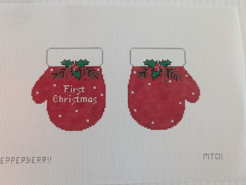 First Christmas Mittens - Two sided