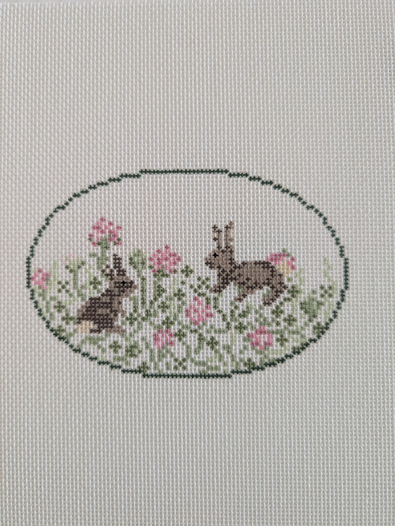 Elizabeth Taylor- Bunnies in Clover Oval