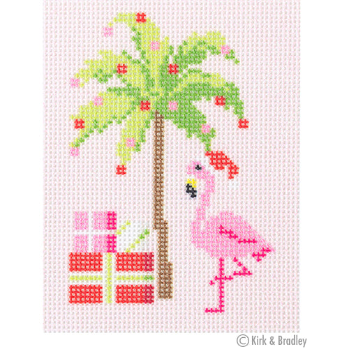 Palm Beach Christmas - Palm Tree and Flamingo