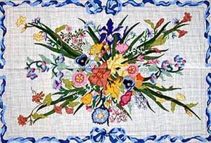 Tassel Flower with Ribbon Border