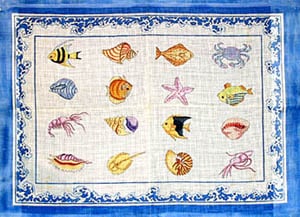 Shells, Fish, and Single Sea Spray Border