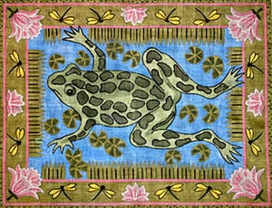 Frog and Waterlilies with Dragonfly Border