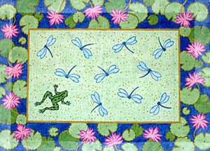 Dragonflies with Waterlily Border