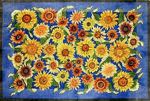 Sunflowers on blue