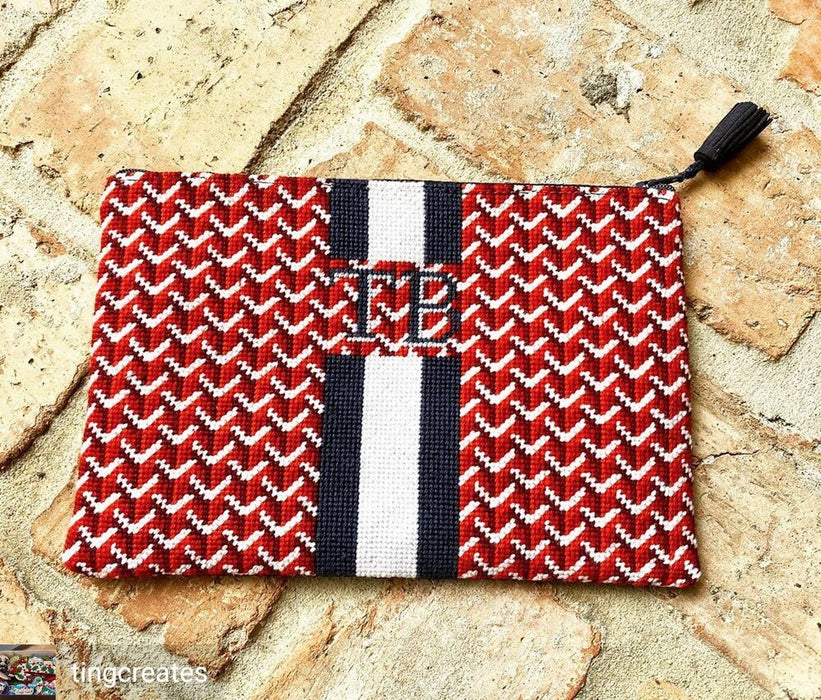 Y Pattern Clutch Red - Front