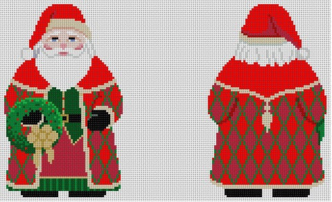 Santa with Wreath, 2 Sided - 13 mesh