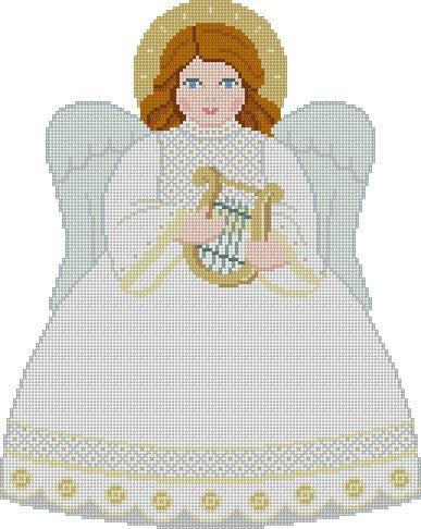 Gold Angel, Tree Topper - 13 mesh (front)
