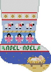 Lamb, Angels, Jesus Stripe - Mini Stocking