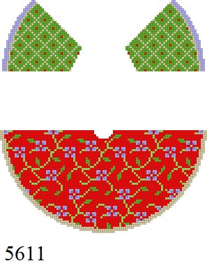 3D Angel, Purple Flowers on Red