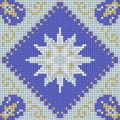 Blue, Silver Gold Star, 3" Ornament